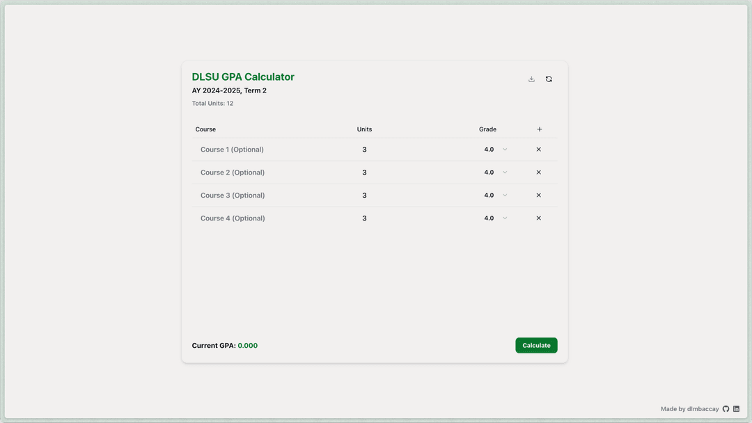 DLSU GPA Calculator Website